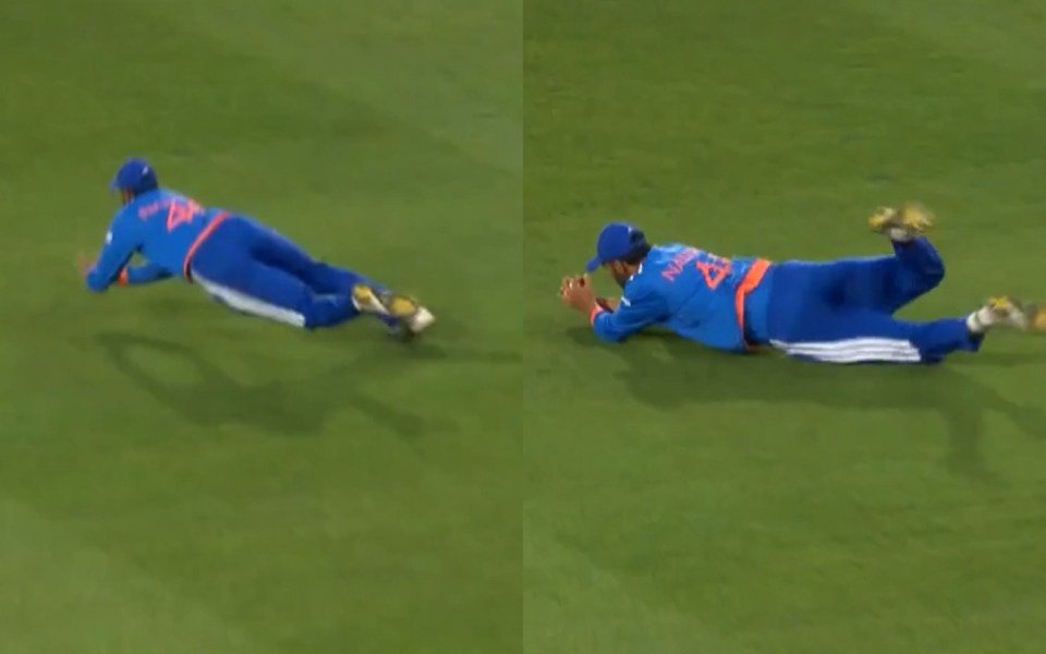 [Watch] Naman Dhir pulls off acrobatic catch to end Finn Allen’s innings in 3rd T20I at Wellington