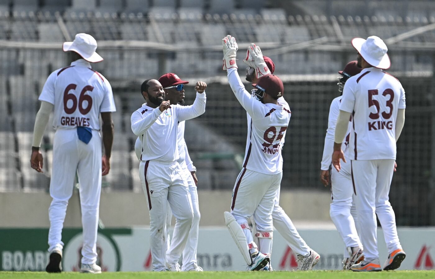 Warrican five-for triggers Bangladesh collse despite Shadman 105